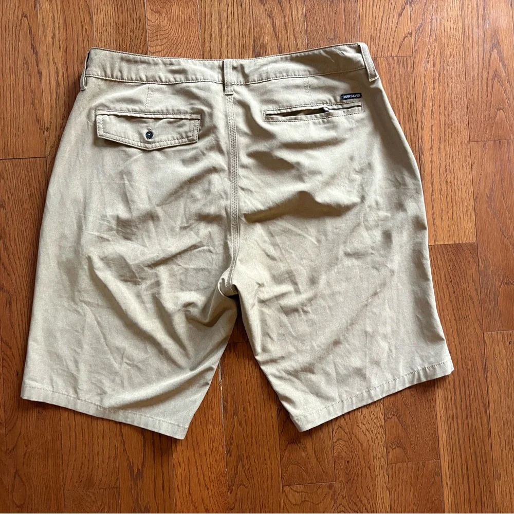 Quicksilver Mens 34 Amphibian Hybrid Shorts Khaki 4 Way Stretch Chino Dry Flight - Picture 5 of 8